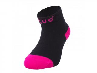 UNUO - bambusové ponožky černá/fuchsiová Velikosti ponožek, rukavic: 24-27