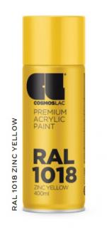 Akrylátová barva RAL Akrylátová barva (RAL1018) žlutá zinková lesklá 400 ml