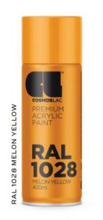 Akrylátová barva RAL Akrylátová barva (RAL1028) žlutá melounová lesklá 400ml
