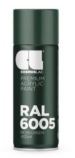 Akrylátová barva RAL Akrylátová barva (RAL6005) zelená mechová lesklá 400ml