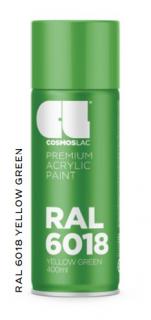 Akrylátová barva RAL Akrylátová barva (RAL6018) zelenožlutá lesklá 400 ml