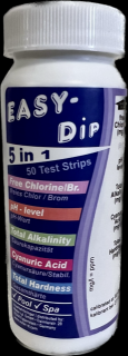 Papírkový tester - proužky 5v1 (50ks) - celková tvrdost, CL, pH, Alkalinita, kyanurová kyselina