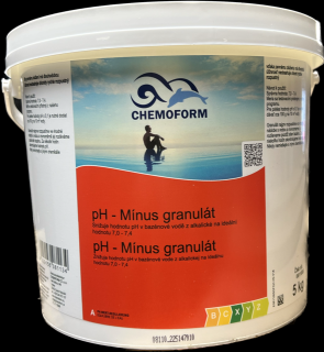 Ph mínus 5kg - snížení pH v bazénové vodě ph- CHEMOFORM, granulát