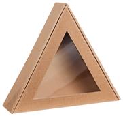Dárková krabice Trojúhelník Přírodní s oknem z otevřené vlny