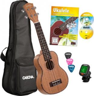 CASCHA HH 2027 sopránové mahagonové ukulele + zdarma obal,ladička,trsátka,publikace