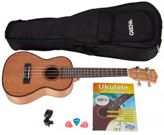 Cascha HH 2036 CZ Premium Mahogany Concert Ukulele Set - ukulele koncertní+ obal,trsátka,ladička, publikace v CZ