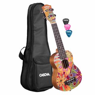 CASCHA HH 2603 sopránové ukulele + zdarma trsátka, obal