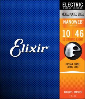Elixir 12450 Electric NANOWEB 12-strunná elektrická kytara 010 - 046