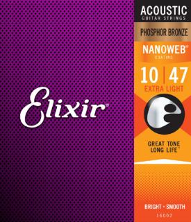 Elixir 16002 Acoustic NANOWEB Phosphor Bronze Extra Light 010 - 047
