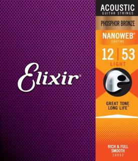 Elixir 16052 Acoustic NANOWEB Phosphor Bronze Light 012 - 053