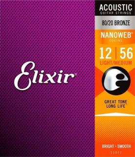 Elixir 16077 Acoustic NANOWEB Phosphor Bronze Light 012 - 056