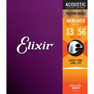 Elixir 16102 Acoustic NANOWEB Phosphor Bronze Medium 013 - 056