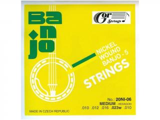 GORSTRINGS 20NI-06 struny banjo LIGHT (.020 - .023) + zdarma náhradní struna D
