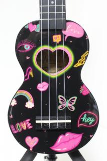 Mahalo sopránové ukulele Heart Black + obal zdarma