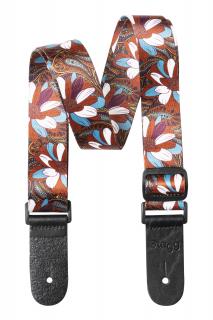 Stagg STE UKEFLOW BRW, popruh pro ukulele, hnědý/modrý