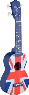 Stagg US UK-FLAG, sopránové ukulele, modré s motivem britské vlajky