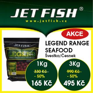 AKCE JET FISH - LEGEND Range Boilie SEAFOOD Švestka-Česnek Hmotnost: 20mm / 1kg