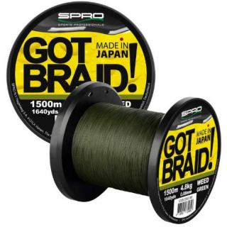 SPRO - šňůra GOT BRAID - zelená, 300m / 0,13mm