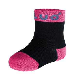 Bambusové ponožky černé s fuchsiovou vel. 37-38