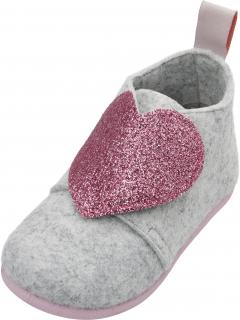 Dětské filcové bačkory Playshoes srdce