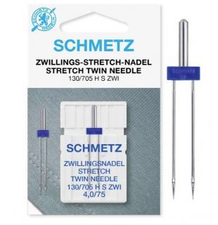 DVOJJEHLA Schmetz 705 H-ZWI STRETCH - 75/4,0 - rozteč 4,0mm