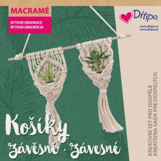 Macramé, tvořivá sada - Závěsné košíky