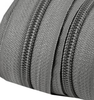 Nekonečný zip - spirálový 5mm, šedá