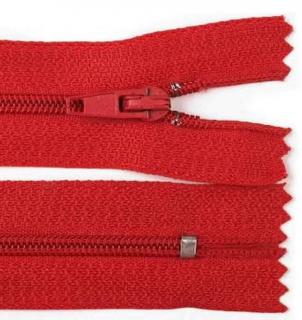 Spirálový zip 3 mm, pinlock - Červená -: 25 cm