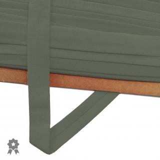 Úpletový, šikmý proužek 20 mm zažehlený - Tmavá khaki