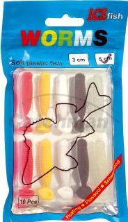 Vláčecí červíci 5cm barva červíku: mix barev, označení: 5 cm