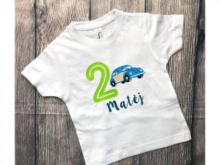 Dětské narozeninové tričko - auto