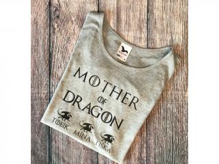 MOTHER OF DRAGONS BARVA TRIČKA: bílá, DÁMSKÉ/PÁNSKÉ: DÁMSKÉ (sportovní), velikost trička: L