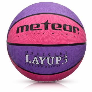 Basketbalový míč MTR LAYUP vel.3, růžovo-fialový