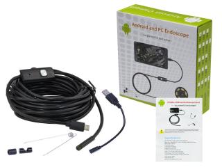 Endoskopická kamera + LED, 5m kabel, Android