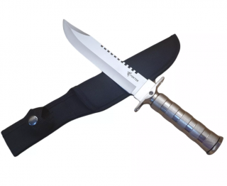 Taktický nůž MILITARY FINKA SURVIVAL 35 cm černý/stříbrný Vyber barvu :: Stříbrná