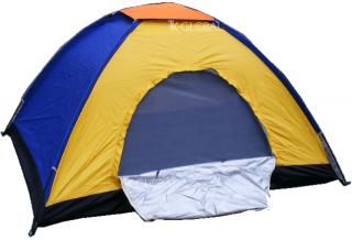 Turistický stan pro max. 3 osoby, 2x2m, barevný Vyber barvu :: Modro-oranžová