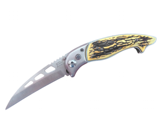 Vystřelovací nerezový kapesní nůž, hladký hřbet, 14,5cm Vyber barvu :: Bílé dřevo