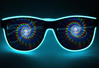 Difrakční svítící brýle | Ice Modré