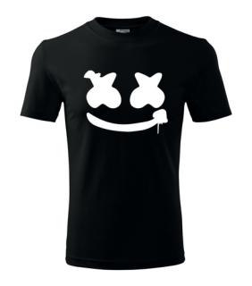 DJ Tričko | Marshmello Face Barva: Bílá, Velikost: XL