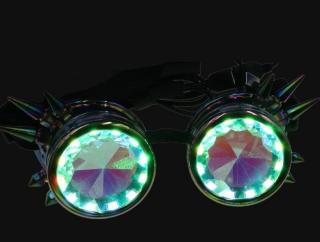 Kaleidoskopické svítící brýle PIXEL PRO | STEAMPUNK