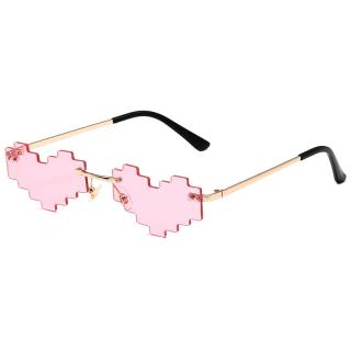 Párty brýle PIXEL SRDCE  | Růžové