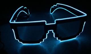 Svítící brýle Pixel bit style | Modré