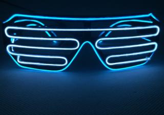 Svítící brýle Shutter style multicolor | Modrá & Bílá