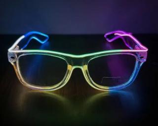 Svítící brýle Wayfarer style | Transparent multicolor