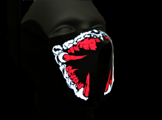 Svítící kukla Alien Red | Maska reagující na zvuk