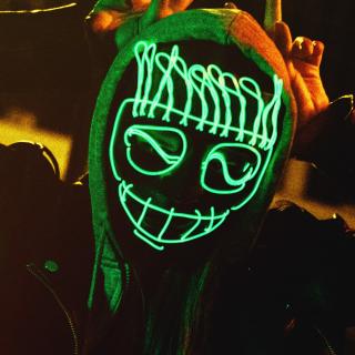 Svítící maska Anarchy Fluw | Zelená