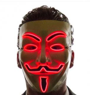 Svítící maska Anonymous Vendeta | Červená