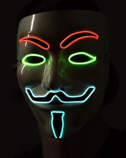 Svítící maska Anonymous Vendeta | Multicolor