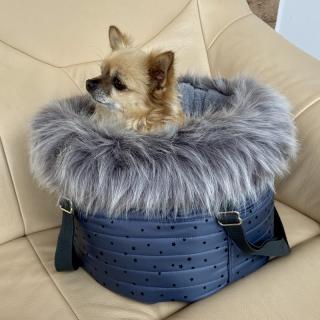 Luxusní taška pro psa 2v1, 30cm - modrošedý