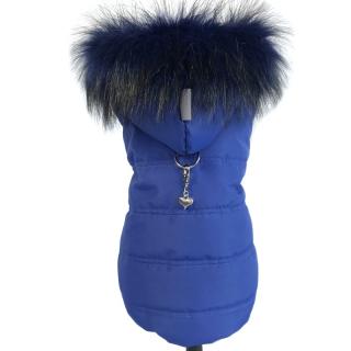 Luxusní zimní obleček pro psa královská modrá